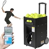 XEEAOFE MáQuina PortáTil para Lanzar Pelotas De Tenis, De 6,2 A 31,1 mph, áNgulo De Lanzamiento, Velocidad Y Altura Ajustables