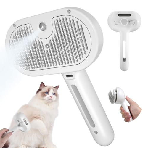 SINZONEu® Spazzola a Vapore per Gatti - Spazzola per Animali Domestici con Nebulizzatore Antistatico, Rimuove Nodi e Peli Morti con Massaggio Delicato