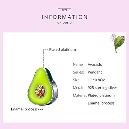 Image of Fruits Charm 925 Sterling Silver Watermelon, Apple, Banana, Pineapple, Avocado Beads - Fruit lovers