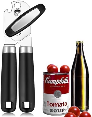 PrinChef Manual Can Opener with Magnet, Smooth Edge, Sharp Blade, Easy Grip for Seniors with