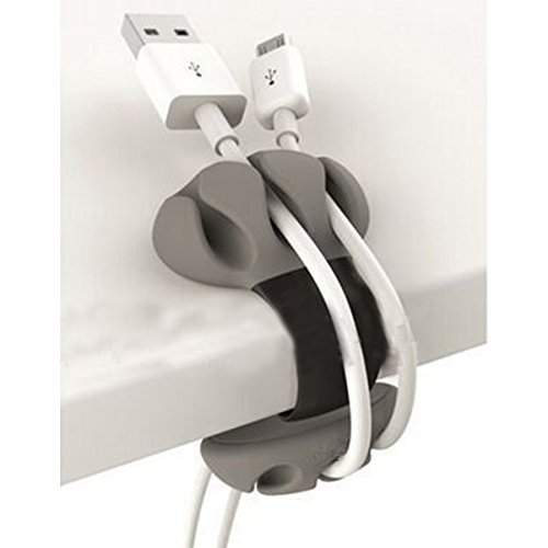 Coralpearl Desk Cable Drop Clips Weighted Silicone Desktop Organizer Small Line Ties Fixer Tidy Table Top Wire Holder Clamp Non Adhesive Cord Management Set for Home Office (Black 4pcs)
