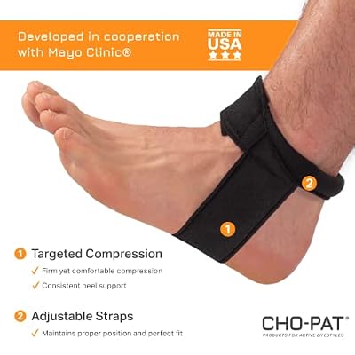 Cho-Pat Achilles Tendon Strap, Developed with Sports Medical Professionals at Mayo Clinic to Reduce Stress & Alleviate Achilles Tendonitis Pain, Small