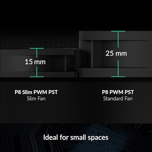 ARCTIC P8 Slim PWM PST - PC Fan, 80 mm Case Fan, Optimised for Static Pressure, Case Fan with PST Connection (PWM Sharing Technology), DC Fan, Ultra Slim 15 mm, 300-3000 rpm - Black 1