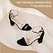 IDIFU Black Heels for Women Cookie-MI Block Heels 3 Inch Sandals Chunky Open Toe Heel Wedding Homecoming Dress Shoes for Women Brides Ladies(Black Nubuck, 8 B(M) US)