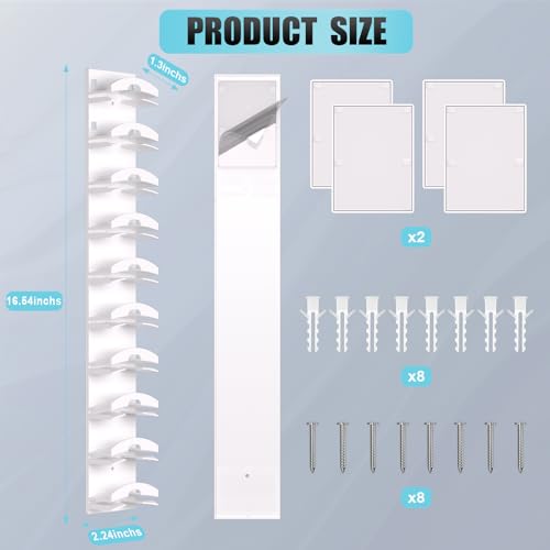 Hat Organizer for Baseball Caps 4Pack, Hat Rack for Wall with Strong Adhesive Hold up to 40 Hats, Hat Hanger Holder Display for Door Closet, Cap Organizer Storage Multilayer Two Mounting Option(White) by Houoisheck - Image 6