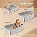 RITOLLO 3 Pack Stainless Steel Cat Litter Box, Large Metal High Sides Litter Box for Kittens,19.7