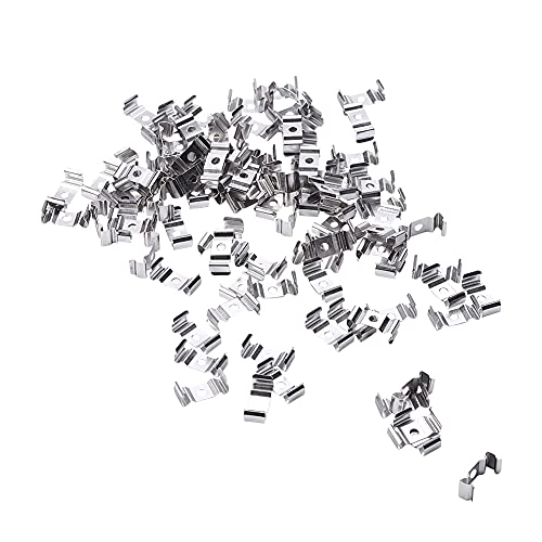 Othmro ランプホルダーブラケット T5蛍光管 長さ24.5mm 幅9mm 高さ8mm 取付ネジ径4mm 100個入り LED蛍光管固定金具 ス