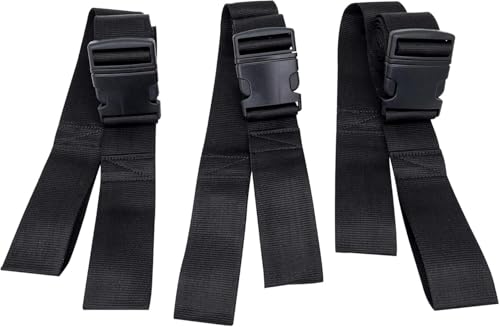 LINE2design Backboard Spine Board Straps - 5" Disposable Securing Straps with Loop Ends - Emergency Medical Board Adjustable Strap with Plastic Quick Safety Straps Release Buckle - Black - Pack of 3 by LINE2design - Image 3