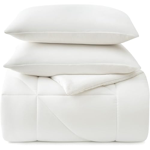 UGG King Comforter Set – 3 Piece Luxury Reversible Plush King Size Comforter Set with Down Alternative Fill, Soft Bedding Set with 2 King Shams for Home & Bedroom Decor, White Snow (Corey)