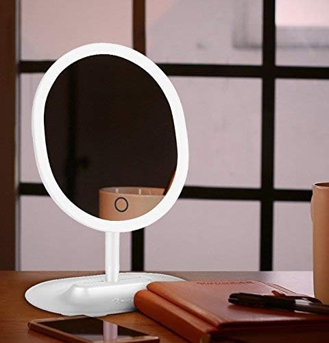 LivingPro Vanity Makeup Mirror with [Upgraded] Anti-Glare LED Lighting Controlled by Dimmable Touch Screen Sensor with Bonus Detachable 10X Spot Mirror for Details