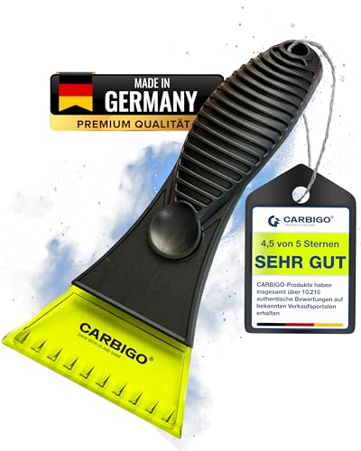 Carbigo Eiskratzer Iceberg 7480 I Robuster Eiskratzer Auto I Kompakter Auto Kratzer mit verstärkten Eisbrecher-Zähnen I Scheibenkratzer Auto speziell für Dicke Eisschichten, ohne Scheibe zu schaden
