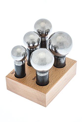 SE 6-Piece Jumbo Dapping Punch Set for Metal Shaping with Wooden Stand - JT34606