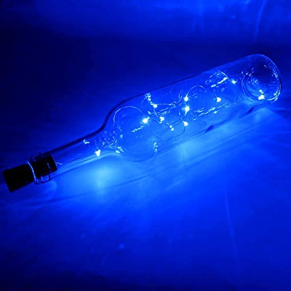 Image of Lexton Cork Light | Bottle Light | Blue Copper String Light | Cork String Light | 4 Pieces | for Valentine's Day, Room decor, Birthdays, Party,Diwali