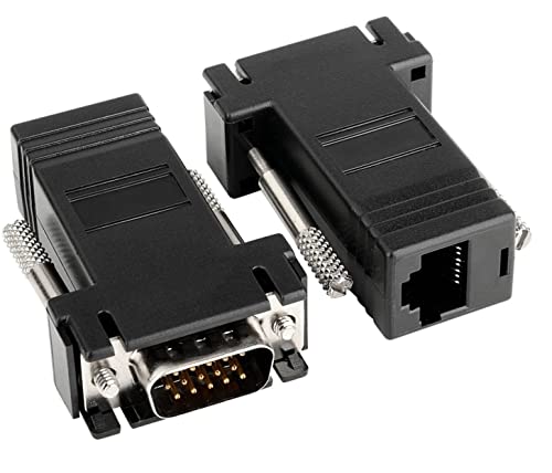 Image of JGD PRODUCTS VGA Extender to CAT5,CAT6 RJ45 Ethernet Network Cable Adapter.(Pack of 1) Black