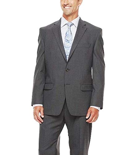 Chaps Mens Classic-Fit Stretch Suit Seperate Wool Blend Coat Stripe Grey (44 Long)