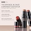 Nudestix Nudies Bronze All Over Matte Bronzing Stick 3-in-1 Cream Bronzer for Cheeks, Eyes & Lips with Built-In Brush | Natural Contour & Sun-Kissed Glow