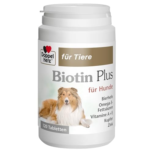 Doppelherz für Tiere Biotin Plus für Hunde - Für Hunde, die Sich in ihrer Haut wohlfühlen - Spurenelemente und Vitamine - 120 Tabletten