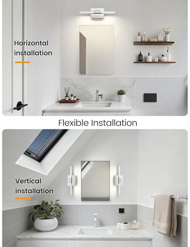 Image of NIORSUN 15.7 Inch Modern Bathroom Light Fixture, 20W 5CCT Dimmable LED Chrome Bathroom Vanity Lights Over Mirror, Vanity Lights for Bathrooms Restroom Mirror- ETL Certified