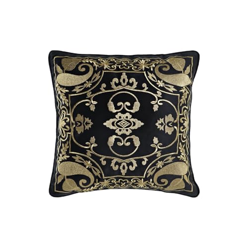 Coussin broderie noire haut de gamme 45x45 600g