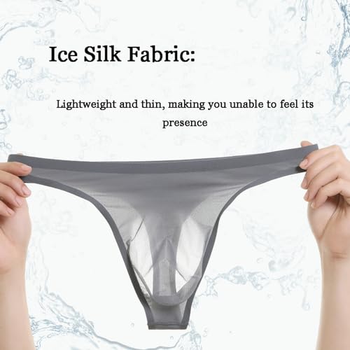 Men's Sexy Seamless Ultra-Thin Thong Transparent Briefs Panties Pouch Bikini Underwear2