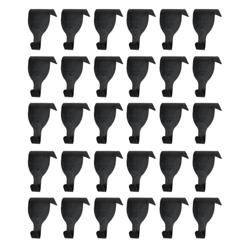 Image of T Tulead Black Molding Hooks Metal Picture Rail Hangers Picture Frame Hanging Hooks Pack of 30