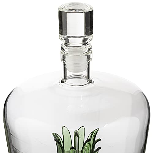 The Wine Savant Tequila Decanter With Agave Plant, Glass Agave Decanter Perfect For Any Bar Or Tequila Party, 25 Ounce Bottle