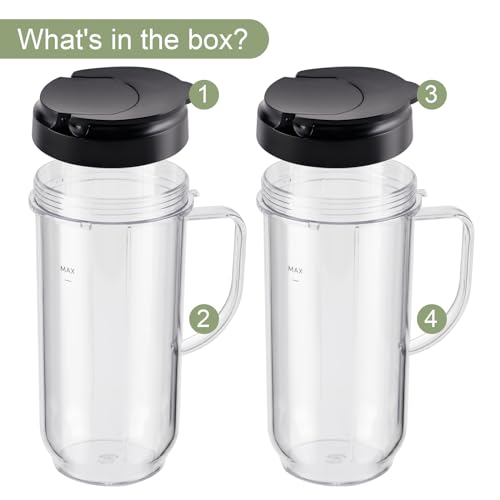 Conjunto de 4 vasos altos de 22 oz con tapa para licuadora miniatura 4
