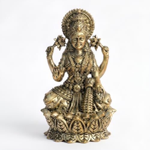 Image of Brass Lakshmi Ji Idol, Vastu Remedy for Wealth & Prosperity (4 Inch, 210 g)