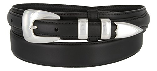 Oil Tanned Genuine Leather Ranger Belt With Sterling Silver Smooth Buckle
