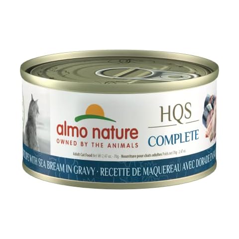 almo nature HQS Complete Wet Cat Food Mackerel Recipe with Sea Bream in Gravy 2.47 oz (Pack of 24) Cover