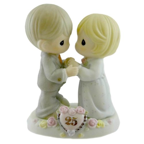 Precious Moments, Our Love Still Sparkles In Your Eyes, 25th Anniversary, Bisque Porcelain...