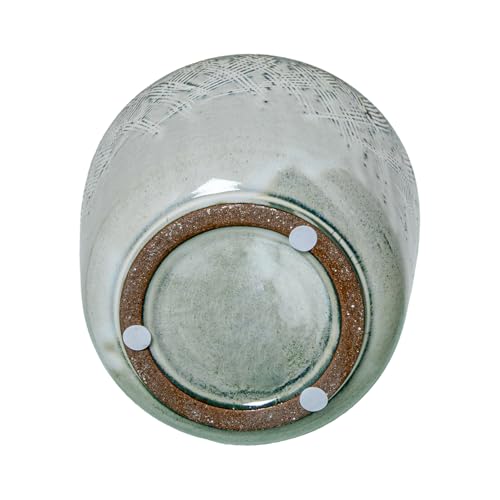 Maceteros céramique blanc laqué deco rayé cache-pot design d'intérieur - 6