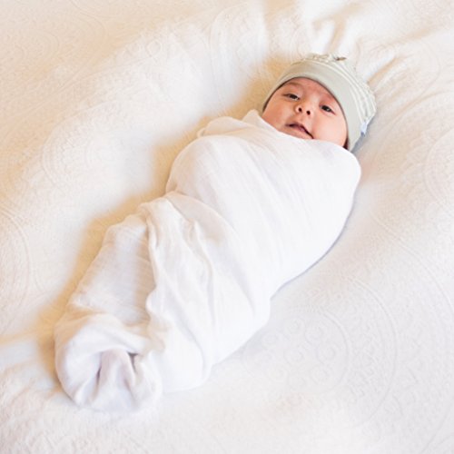 Green Sprouts Muslin Swaddle Blankets Made From Organic Cotton | Generously Sized For Easy Swaddling | Super Soft & Softer With Every Wash, Gray Set #TOP2