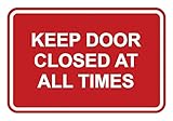 Signs ByLITA Classic Framed Keep Door Closed At All Times Sign (Red) - Small 1 Pack