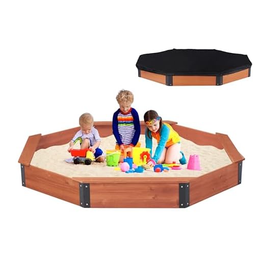 Best garden sandpit Patented Octagon Sandbox with Cover