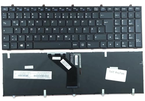 T-ProTek Tastatur - Farbe: schwarz - mit Beleuchtung - Deutsches Tastaturlayout kompatibel für Gigabyte P27G v2