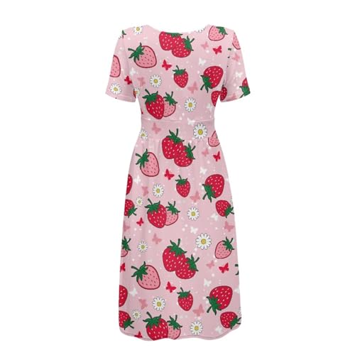 Image of Women's Summer Formal Dresses Short Sleeve Wrap V Neck Dresses Bridesmaid Wedding Guest Dress with Pockets