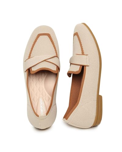Image of Women's Slip-on Penny Loafers Soft Dress Flats | Comfort Breathable Knit Fabric,Arch Support,Slip-Proof,Bendable,Walking,Office Work,Driving,Travel,Everyday Shoes