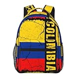 SEOCKA Vintage Colombian Flag Colombia Roots Casual Backpack Travel Pack Bag Laptop Backpacks With Side Pockets Front Zipper Pockets Bookpack Daypack Picnic Rucksack Computer Bag