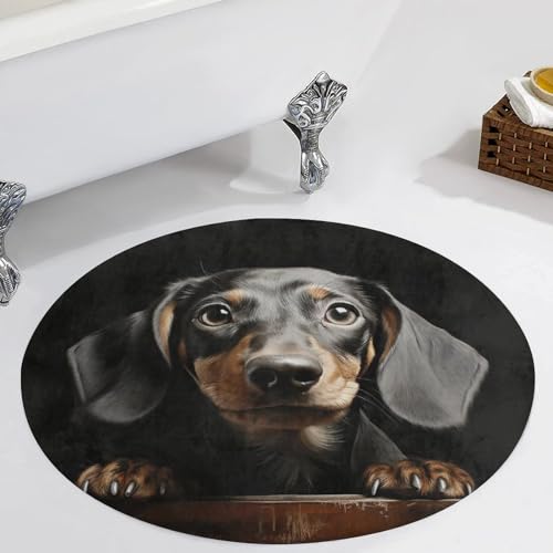 Alfombra de perro salchicha lavable para decoración de salón y dormitorio 6