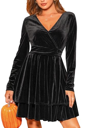 Mini robe patineuse en velours fluide avec taille élastique