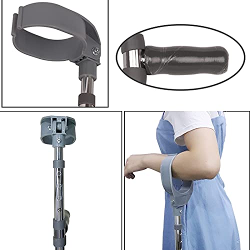 Stampelle per avambraccio in alluminio, stampelle leggere ad altezza regolabile, stampelle per camminare, per utenti anziani, portatori di handicap e disabili
