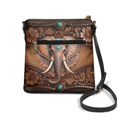 Image of Leather Women Crossbody Hobo Bag Satchel Purse Handbag with Adjustable Shoulder Strap and Zipper Pockets