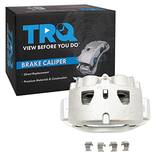 Image of TRQ Front Left Brake Caliper w /Bracket Drivers Side | For 2011-2018 Chevrolet Silverado 2500 HD Silverado 3500 HD 2016-2018 Suburban 3500 HD GMC Sierra 2500 HD Sierra 3500 HD