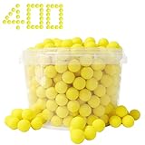 Pokiiulk 400 Rival Balls Fits for Nerf Rival Guns, Yellow Rival Ammo Compatible with Nerf Rival Series Blasters, Rival Pistol (Yellow, Comes with a Storage Bucket)