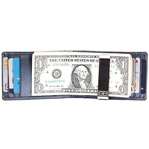 Image of Brooklyn Bridge Genuine Leather Money Clip Wallet for Men VT Silver Pearl - Premium Slim RFID Protected Leather Wallet with Cash Clip & Card Slots, Stylish Front Pocket Gift for Men