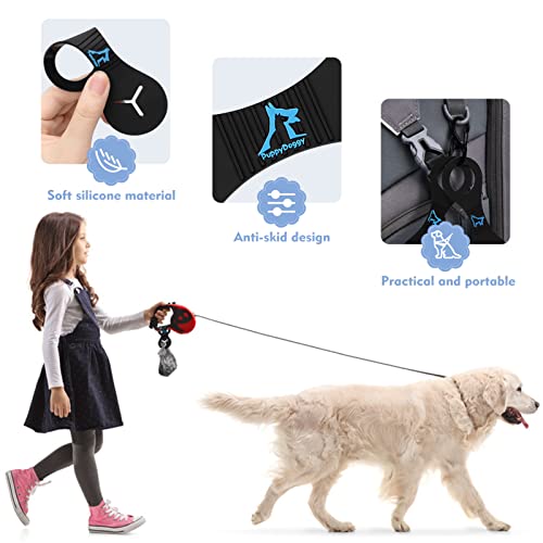 Image of Dog Poop Bag Holder for Leash Waste Bag Carrier Dog Poop Bag Dispenser for Walking Running Bicycle Accessory 2 pieces (Pink)