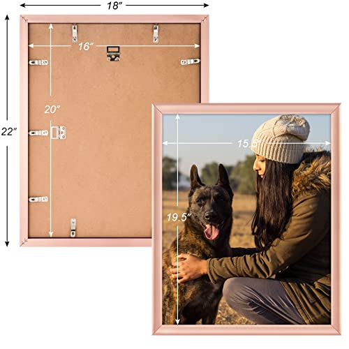 Ksroecud 16X20 Frames Set Of 2 With High Definition Plexiglass, 16X20 Picture Frames For Wall, Rose Gold #TOP2