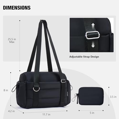 Image of ROULENS Small Gym Bag for Women 2 Set Mini Gym Duffle Bag with Wet Compartment and Coin Wallet, Gym Tote Bag for Workout /Sport /Travel