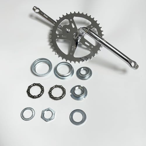 XYAUTO 2” Cup Bicycle One-Piece Crank Set, Bike Bottom Pedal Crank Kit 40T Sprocket 152mm Crank Arm for Road Bicycle (Chromed) - Thumbnail 4